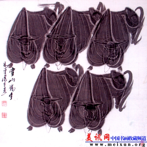 中国画水墨《雪山娇子》4尺斗方.jpg