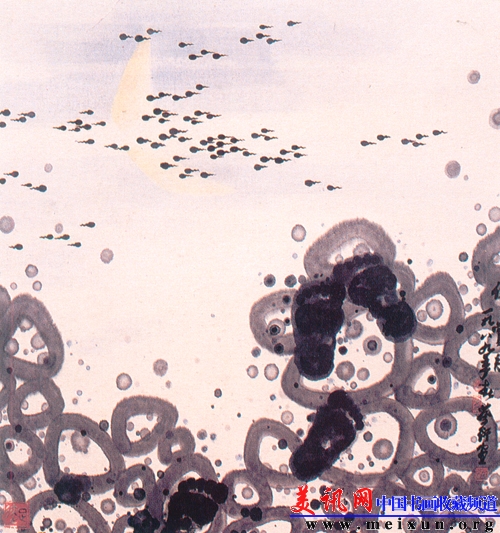 伢伢赏月 88×96cm 1989年.jpg