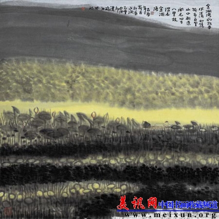 十里荷塘 水墨    68cm×68cm 2005.JPG
