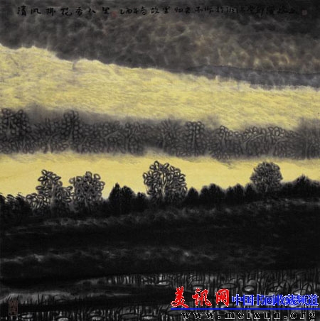 清风拂花 水墨    68cm×68cm 2005.JPG