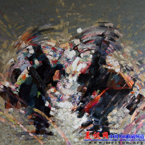 油画《我为卿狂，》作者：李春华、郑春龙，创作于2008年，170CMX170CM。IMG_3943.jpg