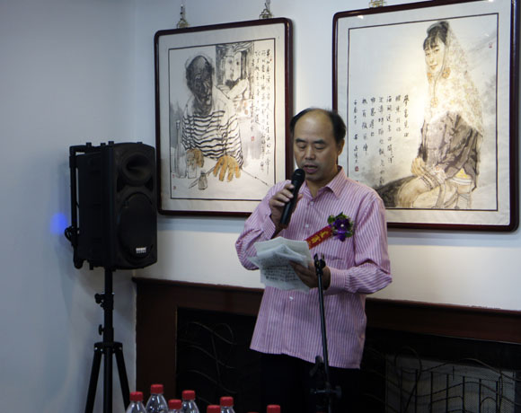画家代表、海军政治部文艺创作室吴建科致辞.JPG
