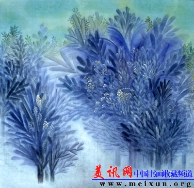 李富绘画《田园风-空间》系列之004，100x100cm纸本彩墨.jpg