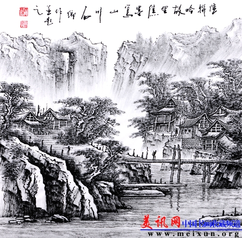 7、佳联吟故里、+焦墨写山川+++68X68.jpg