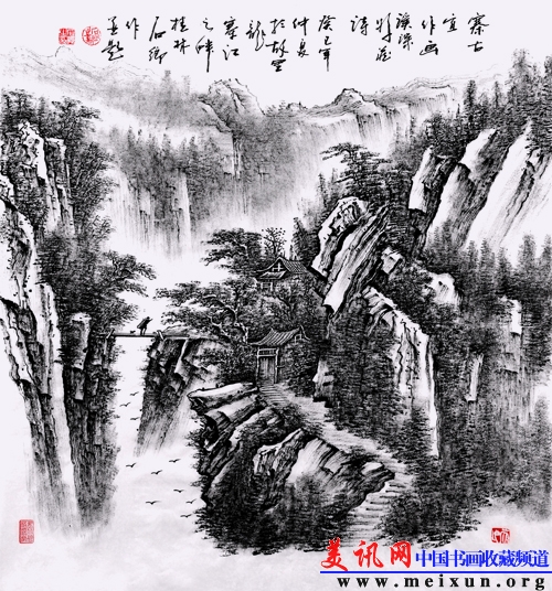 23、寨古宜作画，++溪深好藏诗+++89X97.jpg
