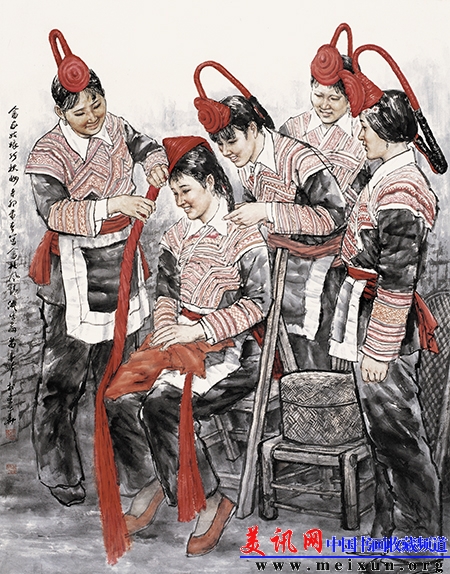 43、畲  族--畲家姑娘巧梳妆.JPG