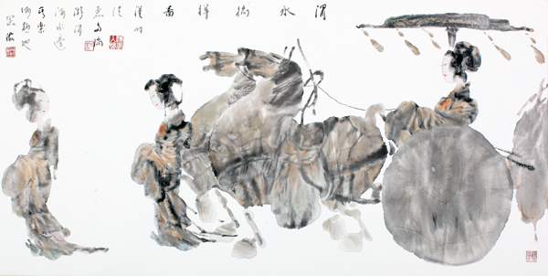 渭水徜徉图69x138CM.jpg
