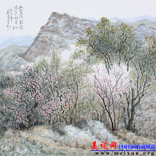 李翔  《山野初春》  68cmX68cm  纸本设色  2013年.JPG