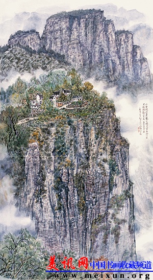 李翔  《白云绕山寨  岚光映古塞》 180cmX97cm  2012年.JPG