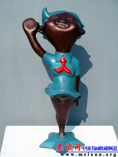 《歌唱祖国》NO.1，56×30×20cm，铸铜，2008.jpg