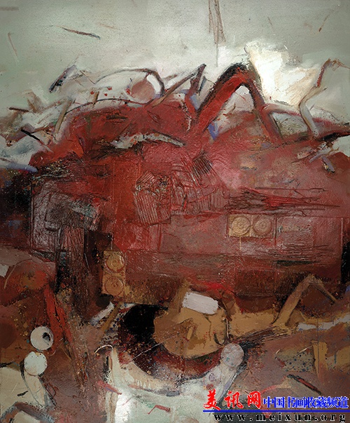 杨劲松，8月6日，布面综合材料 ，200cm×240cm.jpg