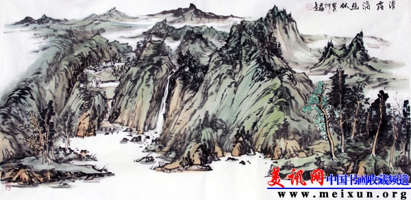 《清露滴幽林》136cmx68cm.jpg