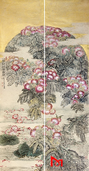 《一树红绒落阳湖》，96x178cm，2013年.jpg