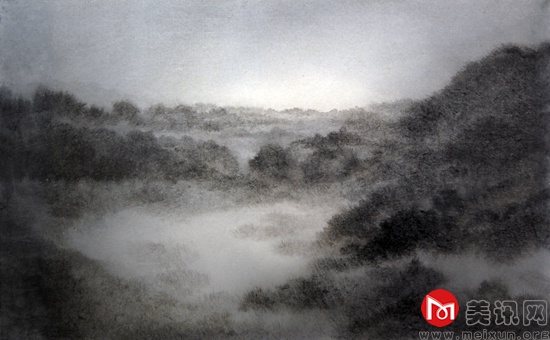 金泽友那 Silent Moment #5 纸本水墨 46×75cm 2013.jpg