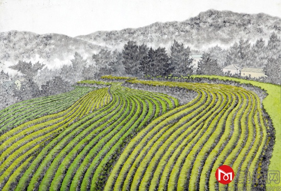 李汉贞 水田 纸本水墨设色  50x34.5cm 2014.jpg
