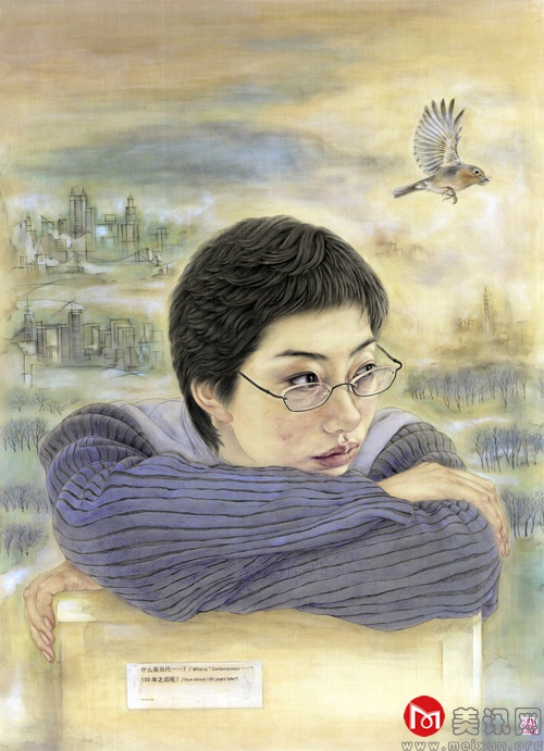 6程敏作品《幻城-飞鸟》,90x121cm，工笔绢本，2013年10月5日.jpg