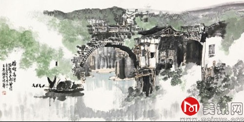 王梦湖：桥畔春月.jpg