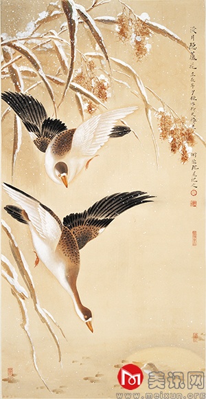 淡月隐芦花131cm×67cm.JPG