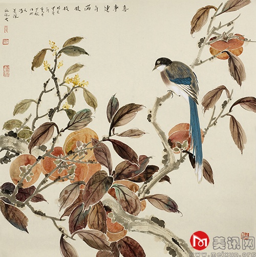 喜事连年满挂枝66cm×66cm.jpg