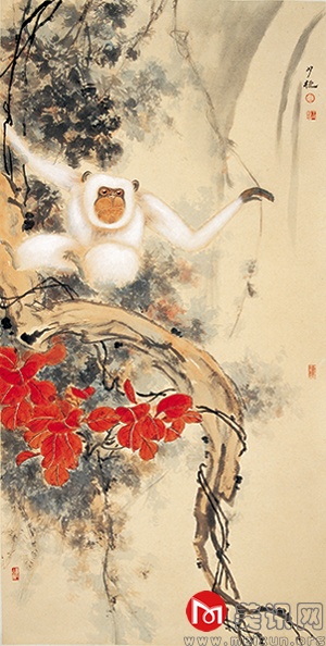 猿嬉图138cm×70cm.JPG