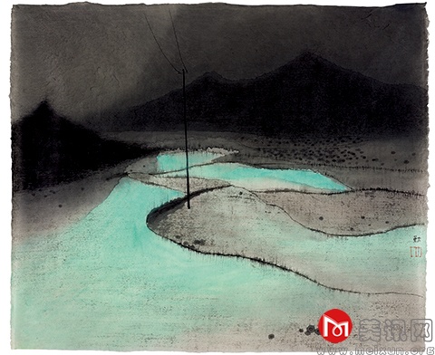 沈勤，田 Field，57×69 cm，纸本水墨Ink on Paper，2014.jpg