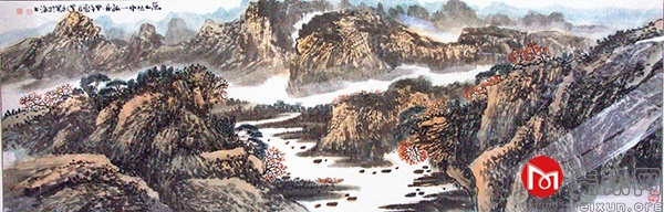 万山丛中一孤舟 80-120cm 纸本水墨 贾运武.jpg