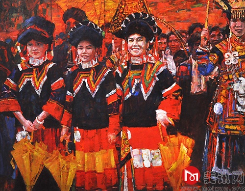姐妹 100-80cm 布面油画 张?；?jpg