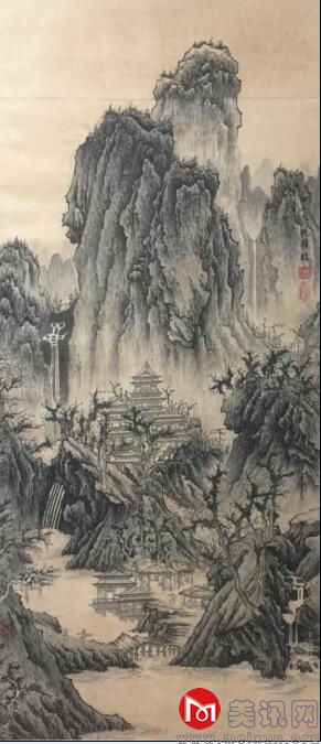 14仿李成晴峦萧寺图.jpg